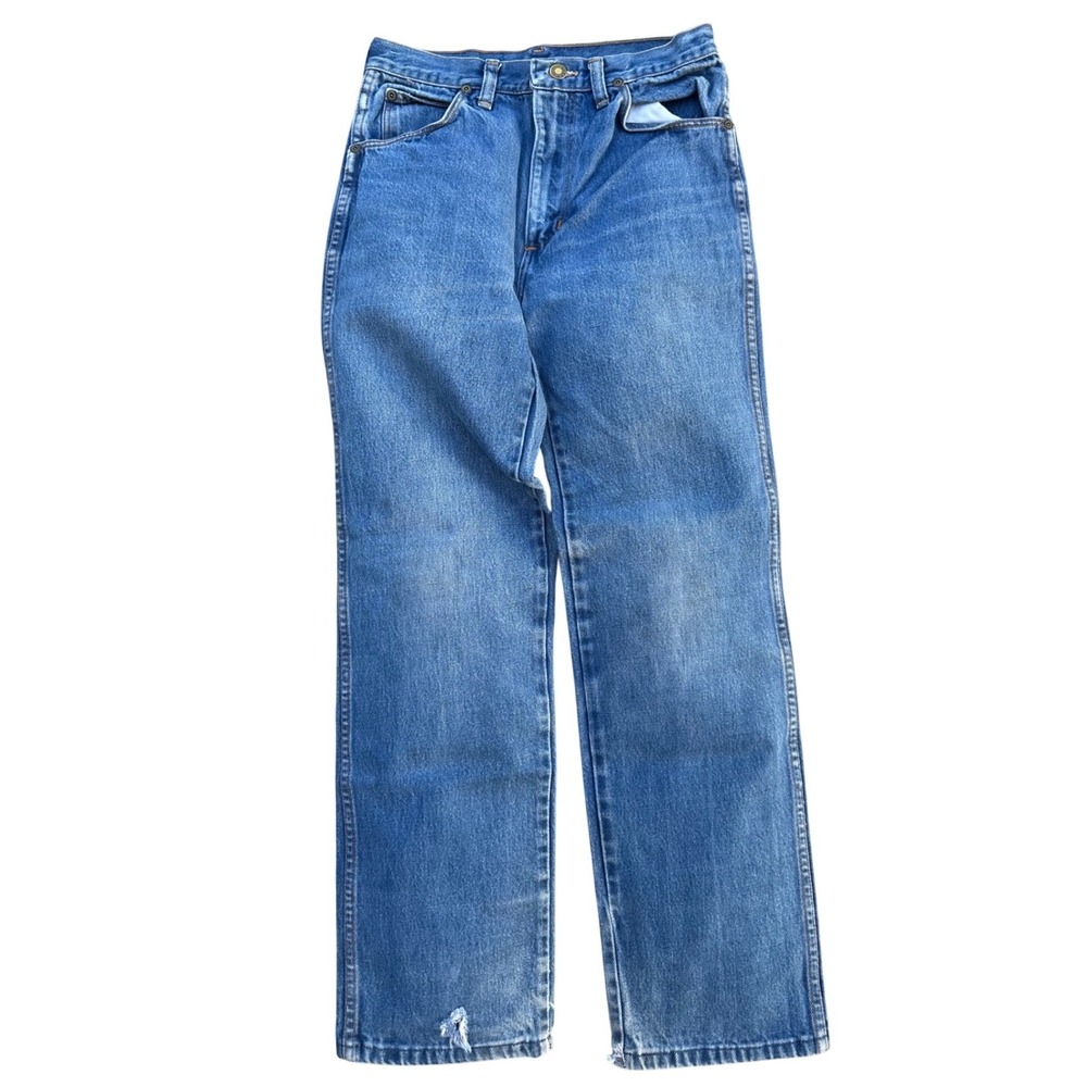 Vintage Wrangler Mens Slim Fit Jeans 29 Short Blue Denim Made in USA 84416KA